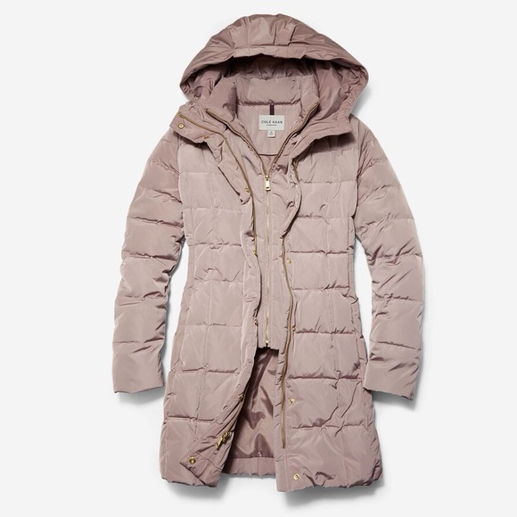 Cole Haan Women's 32" Signature Hooded Taffeta Down Coat - Picture 1 of 11